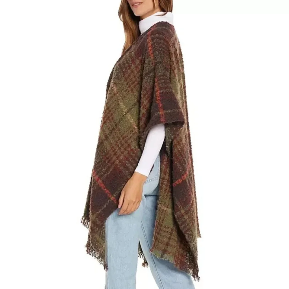 Woolrich Womens Plaid Wrap Shawl Blanket Scarf Multicolor One Size